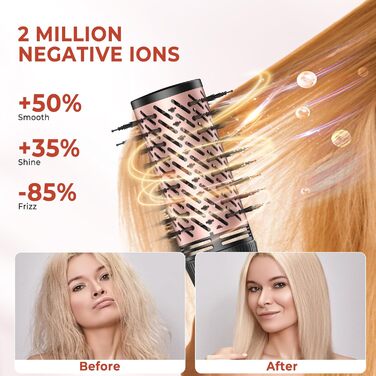 Мультистайлер для волосся 5 в 1: фен-щітка, плойка, об'єм, локони, 1000W, золото