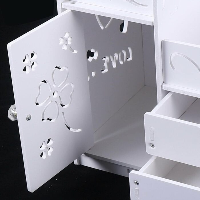 SHZICMY Cosmetic Storage Box with Drawers - White Makeup Organizer
