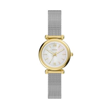Жіночий наручний годинник Fossil Carlie, золотистий кварцовий механізм, сталевий браслет (28 мм, Rich Gold)