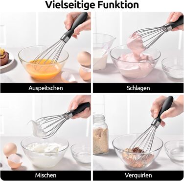 Міксер кухонний U-Taste зі сталі 18/10, 30 см, 12 гнучких дротів, силіконовий грип, для тіста та соусів