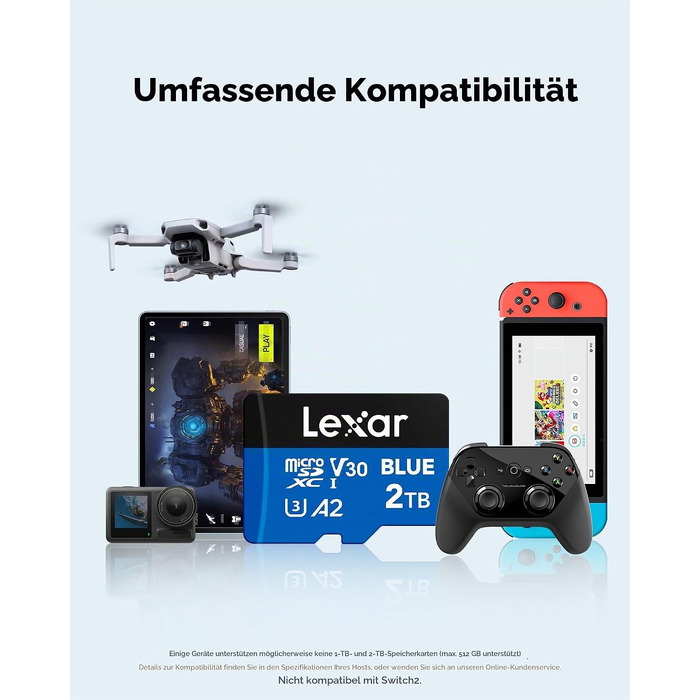 Карта пам'яті MicroSDXC Lexar Blue 256GB, швидкість до 160 МБ/с, UHS-I (набір 2 шт.)