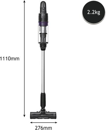 Бездротовий пилосос Hoover HF1 Plus з Anti-Hair Wrap, паркуванням та LED-підсвічуванням, HEPA 6-фільтр, 45 хв роботи, ідеальний для алергіків