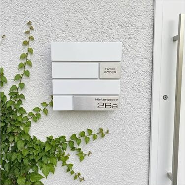 Поштова скринька Metzler G антрацит RAL 7016, з гравіюванням та табличкою з нержавіючої сталі, настінна, 37x37x10.5 см