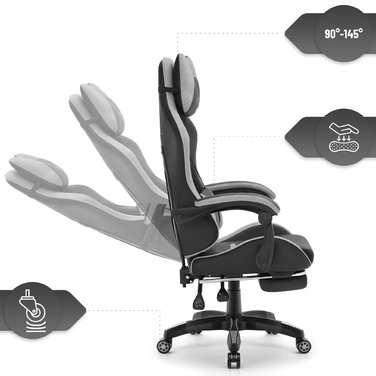 Ігрове крісло HELL'S CHAIR HC-1039 2.0 Black-Grey, тканина