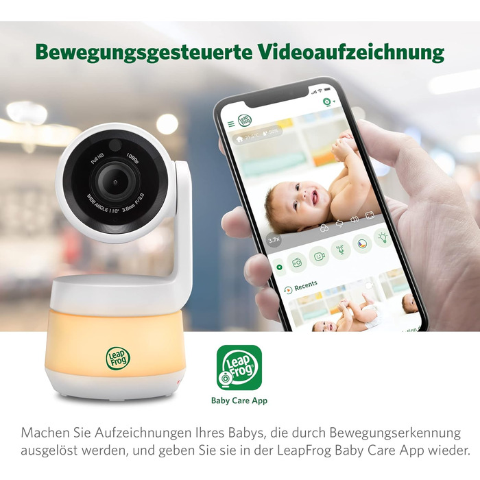 Відеоняня LeapFrog LF2513 без Wi-Fi з IPS екраном 2.8 дюйма, поворотна, з нічним баченням, датчиком температури, радіусом дії 300 метрів та тривалістю роботи батареї 12 годин
