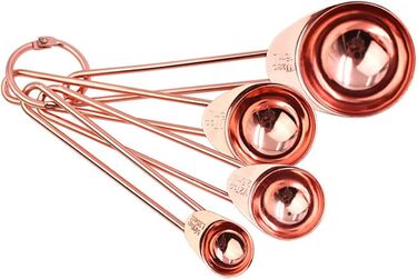 Measuring spoons, measuring cups, measuring spoon set, cake measuring cup, baking tools, buckle, measuring cups, measuring spoon set, rose gold (rose gold, measuring cups set of 4) (rose gold measuring spoons set of 4)