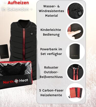 Обогреваемая жилетка Premium | Размеры XS-XXL | Жилетка з підігрівом для жінок та чоловіків | до 55°C з 5 зонами підігріву | З та без Powerbank XXL. З Powerbank