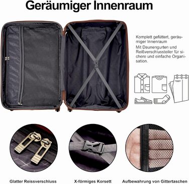 Набір валіз Merax 5-ти частинний: велика, середня, маленька, сумка та аксесуар, ABS, TSA-замок, розширюється, чорний