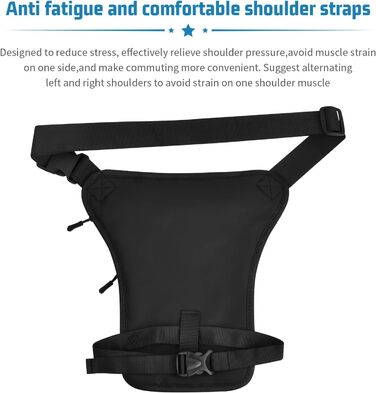 Чоловіча/Жіноча нагрудна сумка-чохол на ногу, валіза на стегно, чорна. Багато кишень, водонепроникна, для мотоцикла, походів, хайкінгу