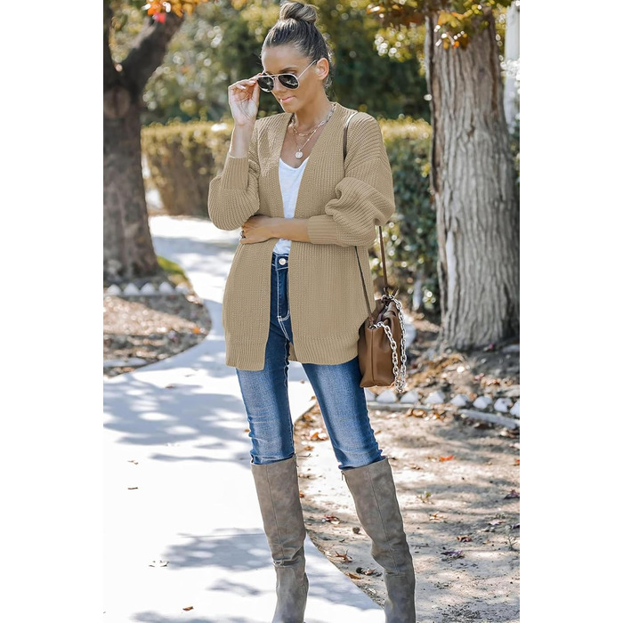 Жіночий кардиган оверсайз з грубого в'язання, теплий, з відкритою спиною, бежевий (XL)