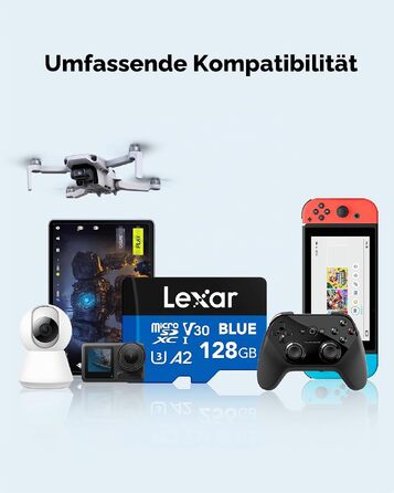 Карта пам'яті MicroSDXC Lexar Blue 256GB (2 шт в упаковці), швидкість до 160 МБ/с, UHS-I
