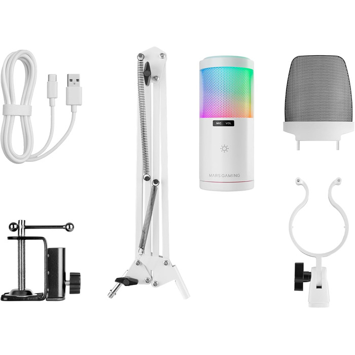 Мікрофон Mars Gaming MMIC-XT: Професійний студійний мікрофон з високою чіткістю звуку, Kugelarm, антишоковий кріплення, поп-фільтр, чорний