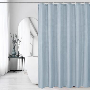 Завіса для душу Gibelle 183x213 см, вафельний малюнок, текстиль, водонепроникна, для прання, фіолетова