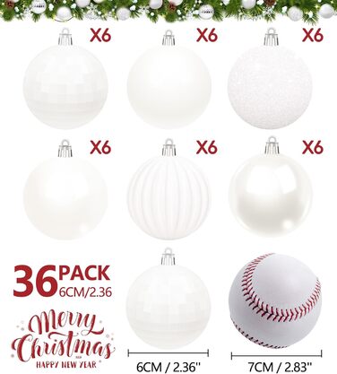 36 блакитних новорічних кулі для прикраси ялинки, 6 см, святкова декорaція