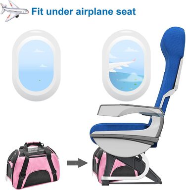 Транспортувальна сумка для тварин (кіт, собака, кролик, хом'як) - 47x27x28 см, до 5 кг, рожева