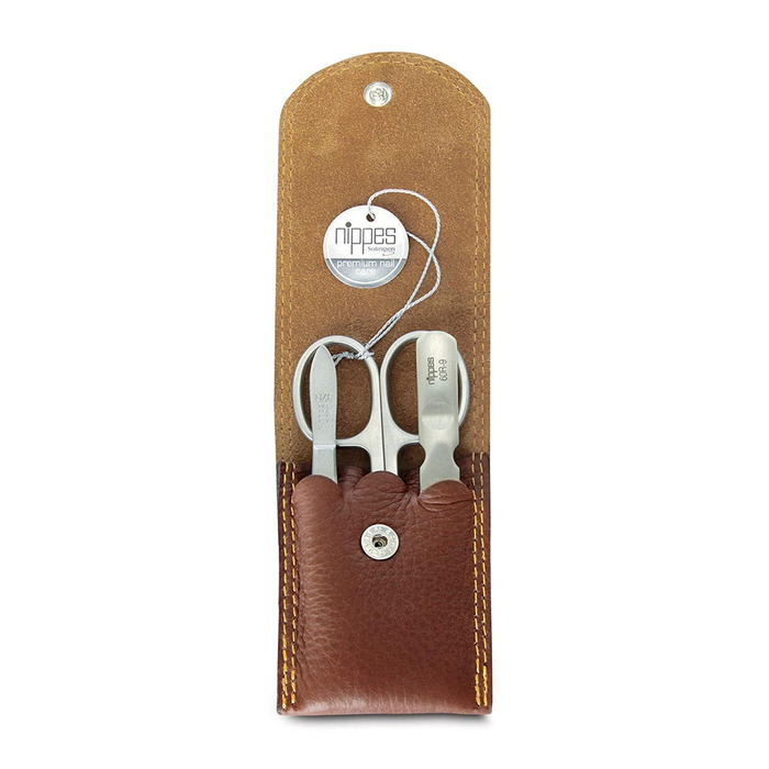 Набір для манікюру Solingen Classic Premium від Nippes: шкіряний етилуї, інструменти з нержавіючої сталі, 3 шт.