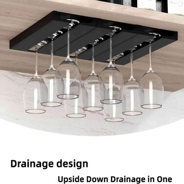 Кріплення для келихів на шийку, 2 шт., чорний колір. Підвісні тримачі для келихів без свердління, для бару, кухні, шафи.