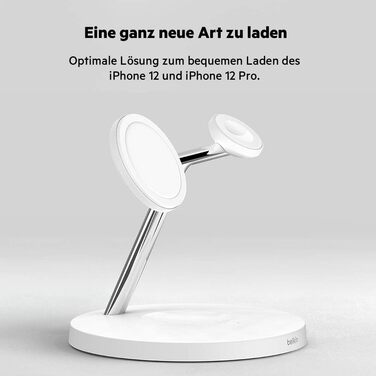 Belkin BoostCharge Pro 3-в-1 MagSafe Бездротове Зарядне Пристрої для iPhone 13, Apple Watch та AirPods (15W) - Білий