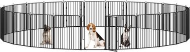 Вольєр для цуценят Yaheetech 24-секційний з замком, тихі труби, захист для підлоги, посилені металеві дроти, 80 см, для квартири та саду