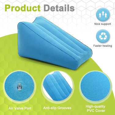 Mybow Inflatable Arm Elevation Pillow, Arm Support Pillow for Pain Relief, Daily Armrest, Comfort Armrest, Broken Arm and After Operations, Elbow Pillow