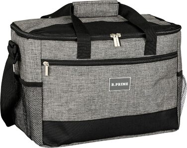 Термосумка B.PRIME 20L Classic Grey - Ізоляційна сумка для пікніка, подорожей та кемпінгу 36x26x22 см