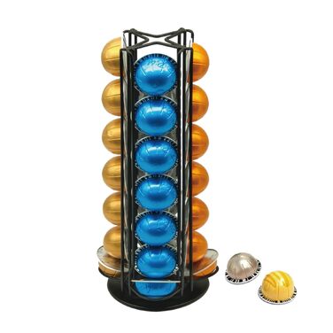 Обертовий тримач для капсул Nespresso Vertuo, підставка для кавових капсул, економна організатор-карусель для дому, офісу та кафе (Чорний, 28 капсул)