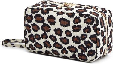 Жіноча косметичка-органайзер з корду, подорожі, зелений леопардовий принт (Leo-2)