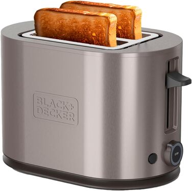 Тостер BLACK+DECKER BXTO1960E з цифровим керуванням, 1960 Вт, 6 рівнів підсмажування, 4 відділення, функції: стоп, підігрів, розморожування, автоматичне центрування, підігрівач для тостів