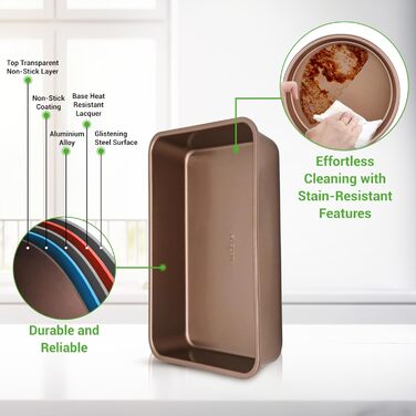 Набір форм для випічки NutriChef 6 шт. – антипригарні листи, форми для запікання та випікання. Підходить для хліба, мафінів та лазаньї. Миється в посудомийній машині, термостійкий до 230°C, компактне зберігання.