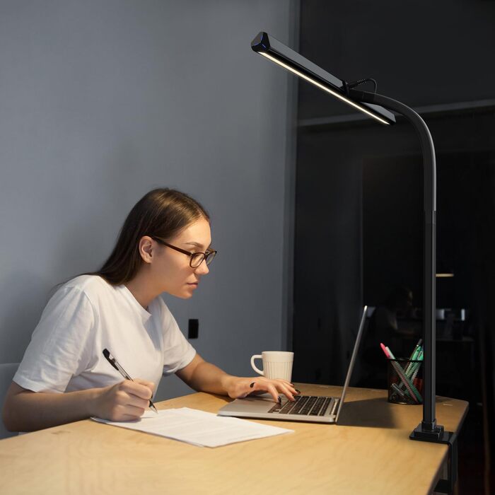 LED лампа для столу 24W, 80 см, регульована яскравість, зміна колірної температури, захист очей, без відблисків, для офісу та дому