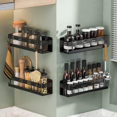 Melairy Shower Shelf No Drilling Bathroom Storage & Organization Shower Basket, Stainless Steel Bathroom Shelves with Two Hooks for Bathrooms and Kitchens