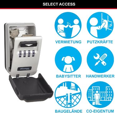 Сейф для ключів Master Lock з підсвічуванням цифр, настінний, для зовнішнього використання, 12.6 x 7.2 x 5.2 см