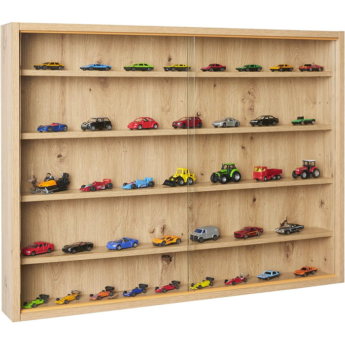 Настінна колекційна вітрина Inter Link Collecty, скляна, чорна/біла, MDF, 80x60x9,5 см, для зберігання і демонстрації, сучасний дизайн