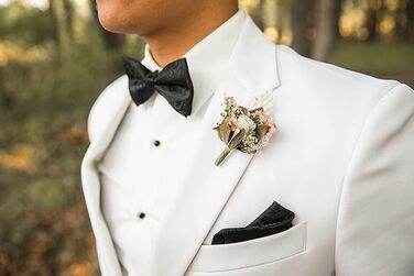 Набір краватка-метелик, нагрудна хустинка та запонки Alizeal Paisley, синій, універсальний розмір