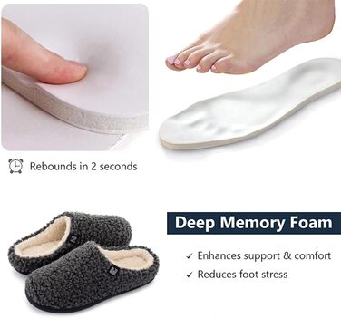 Тапочки халатні жіночі RockDove з штучного хутра Sherpa, сіро-темного кольору (42/43 EU)