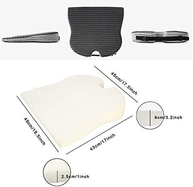 Wlauqueta Auto Truck Wedge Seat Cushion for Pressure Relief, Pain Reduction, Shock Absorption, Orthopedic Ergonomic Support, Memory Foam