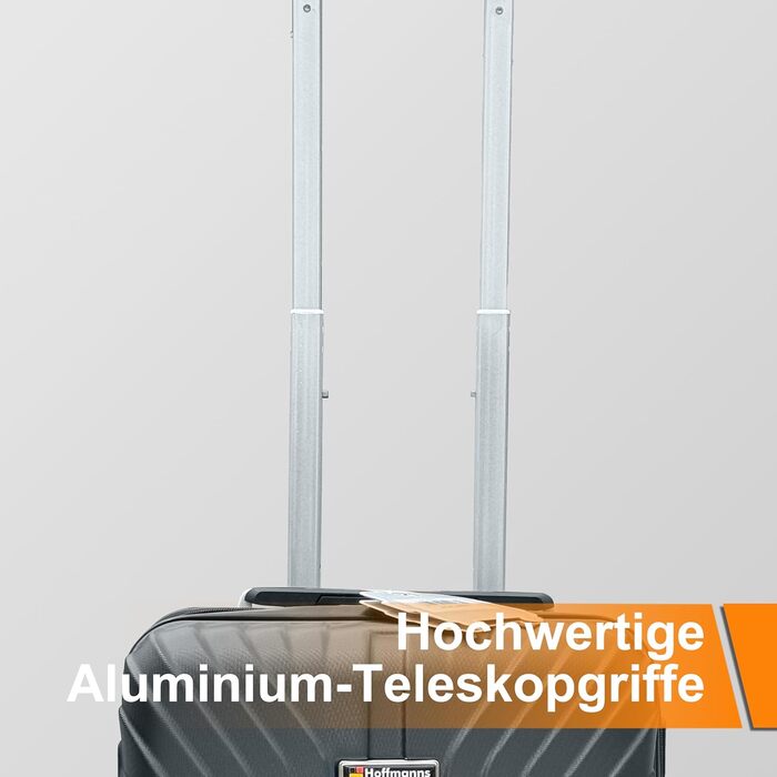 Чемодан Ribelli Handgepäck, 70 л, середній, з жорстким корпусом, з 4 колесами, з TSA-замком, телескопічна ручка, набір L-XL-XXL (02066-чорний, L (50л))