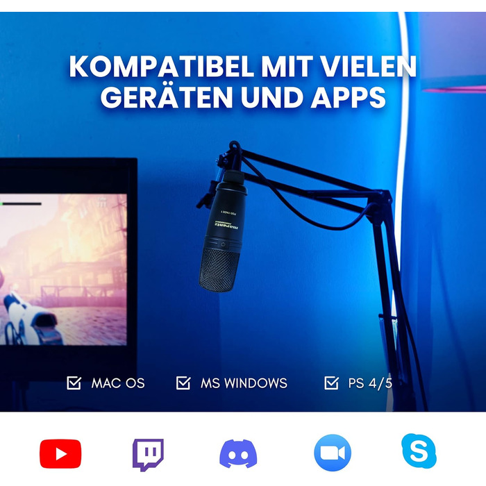 Мarantz Professional MPM-1000U - USB Конденсаторний мікрофон з великою мембраною та нирковою характеристикою для подкастів, студії, геймінгу. Комплект Pod Pack 1