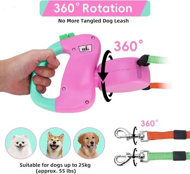 Автоматична собача леєнка Makife Dual Doggie - 3м, для малих та середніх собак, з мішком для екскрементів (15 шт.)