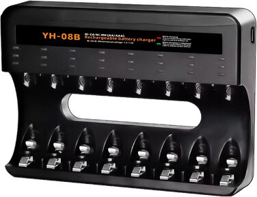 Зарядний пристрій для акумуляторів AA/AAA 8 слотів - розумний зарядний пристрій для NI-MH/NI-CD акумуляторів