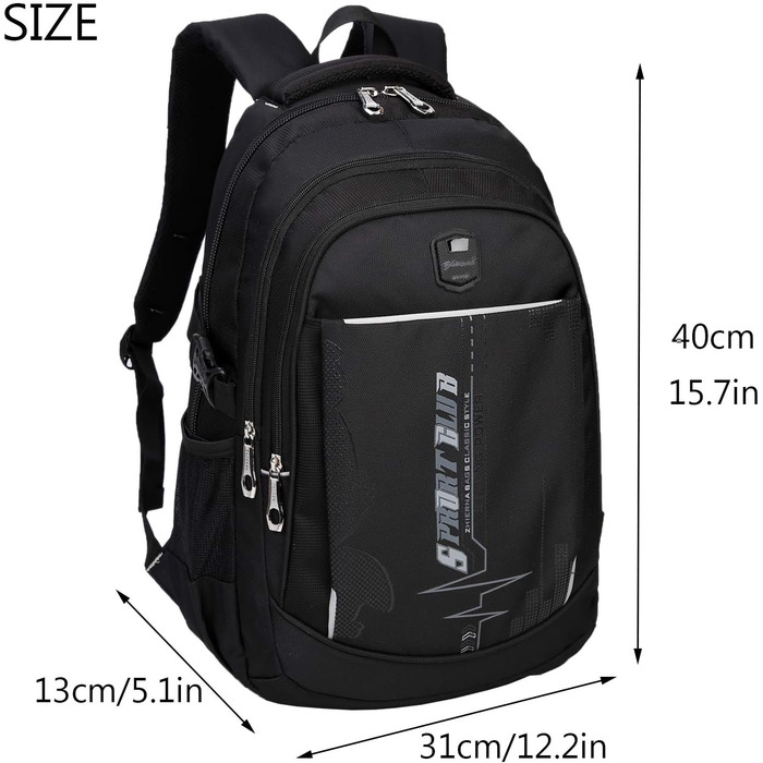 SIVENKE Рюкзак для школи: багатофункціональний, водонепроникний, з відділенням для ноутбука (для хлопчиків та підлітків)