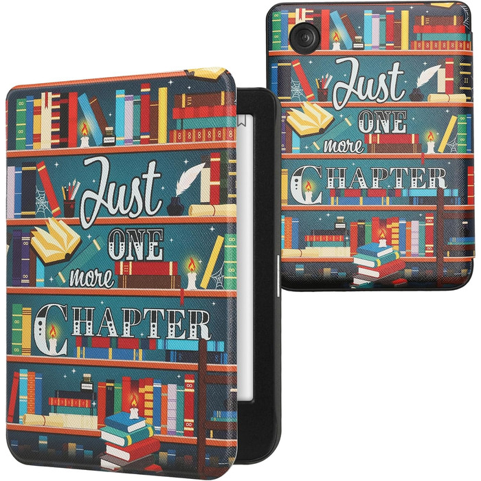 Чохол-книжка kwmobile для Kobo Clara BW/Clara Colour/Tolino Shine (5) / Shine Color - Чохол для електронного читача з мотивом бібліотеки, багатокольоровий