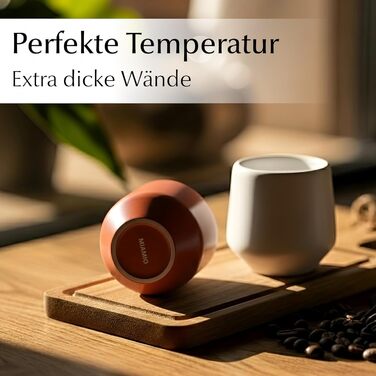 Набір чашок для еспресо Miamio, 4 шт (90 мл), кераміка без ручки, бежевий пастельний колір, Luxe Collection