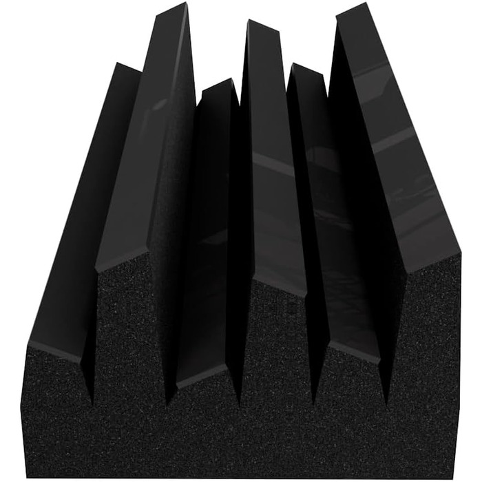 Набір акустичних диффузорів Arto-HALF (2 шт), 50x50 см, чорний глянцевий пластик — панелі для звукопоглинання та шумоізоляції стін