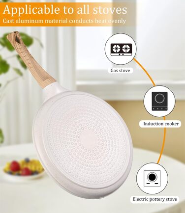 Сковорода Exyvox White Crepe 24 см з антипригарним покриттям Swiss Granite, індукційна, без PFOA