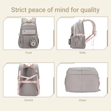 Шкільний рюкзак для підлітків (дівчаток та хлопців) - водонепроникний, великий, для школи та подорожей (сірий)