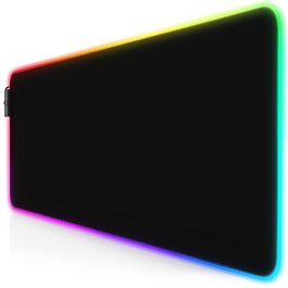 Ігровий килимок для миші TITANWOLF RGB XXL (800x300 мм) з LED-підсвіткою, 11 режимів освітлення, вологостійкий, чорний