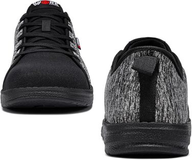 Черевики робочі чоловічі LARNMERN, захисні черевики з металевим носком, легкі, зручні, для скейтбордингу, амортизація, сірі, чорні, 42.5 EU