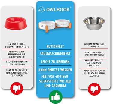 Миска для собак OWLBOOK з іменем, 300 мл, кераміка, бамбук. Персоналізована миска для корму та води для собак