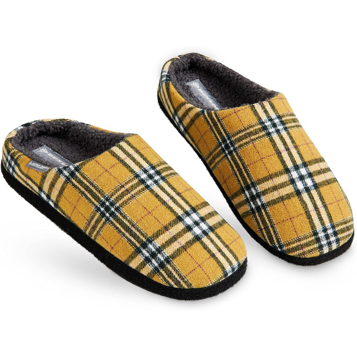 Чоловічі халапи DUNLOP з підкладкою, антиковзаючі тапочки для дому з Memory Foam (44 EU, сірий гірчичний)